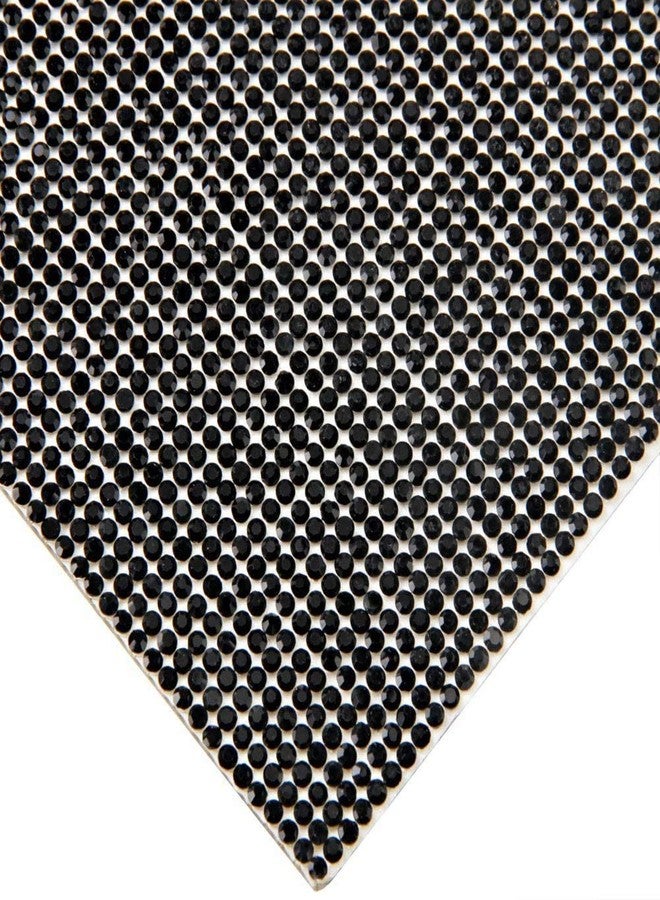 ALEVAN 24cm X 40cm Self Adhesive Rhinestone Sheet for Scarpbooking Art N Craft (Black) - Image 1